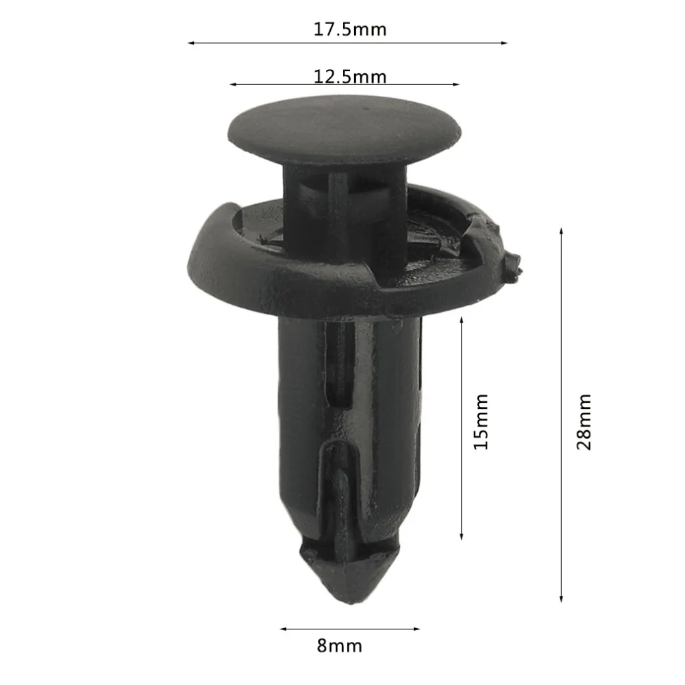 

50Pcs 11816 8MM Black Plastic Vehicle Car Bumper Clips Fastener Buckle Interior Trim Card Door Liner Fixed Clamp For Toyota Hot