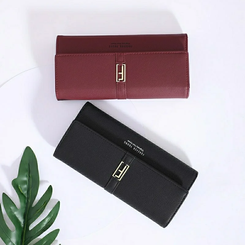 5 цветов Женский кошелек новинка искусственная кожа три сложения тонкий длинный