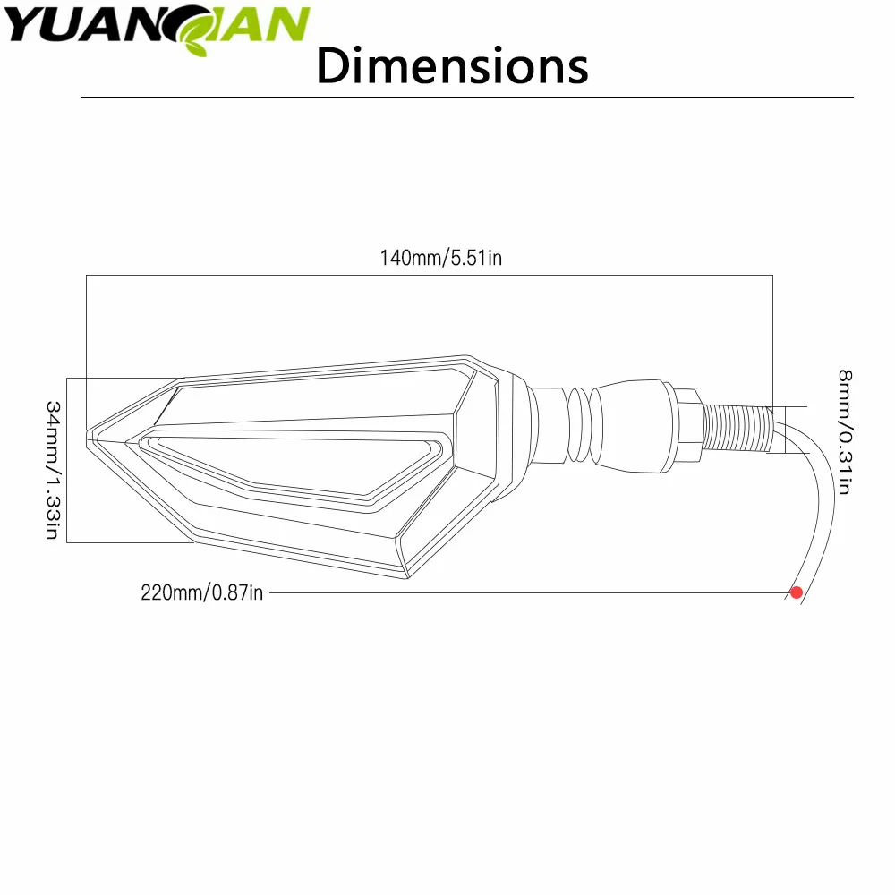 2018 Универсальный светодиодный индикатор поворота мотоцикла Световой указатель