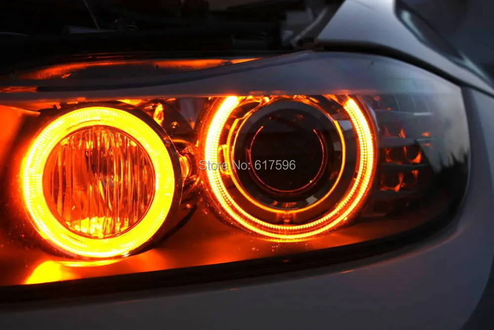 Комплект из 2 предметов желтый светодиодный Ангел глаз Halo Кольцо лампы для BMW E90 E91
