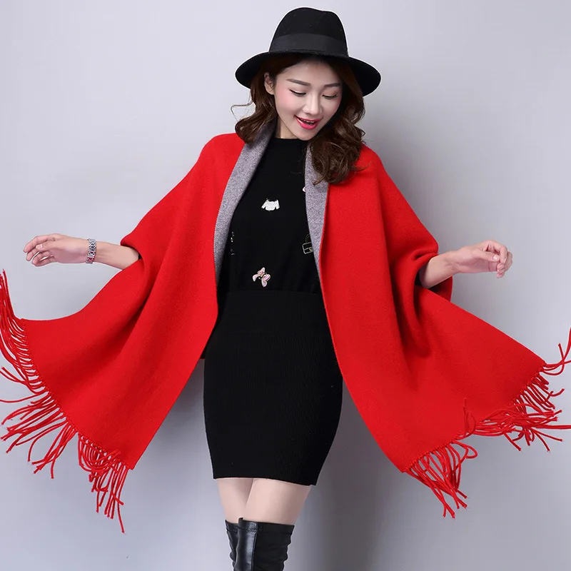 Женский свитер с кисточками Boho свободный Трикотажный рукавом летучая мышь