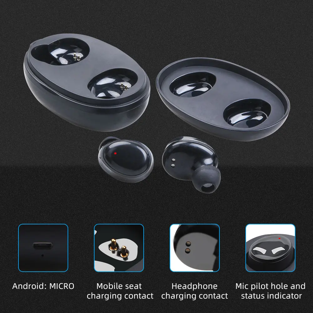 FDBRO 3D стерео Bluetooth наушники 5 0 Портативный вкладыши TWS с Беспроводной Touch + Зарядка