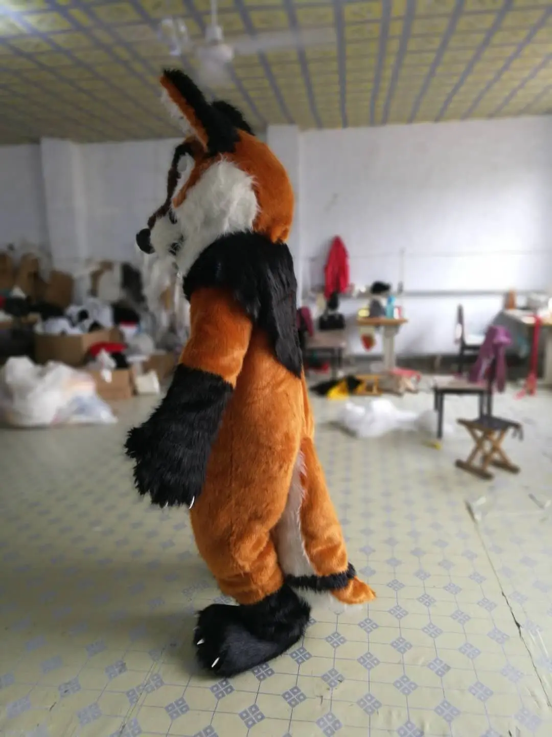 Профессиональный талисман костюм для студии коричневый хаски собака Fursuit