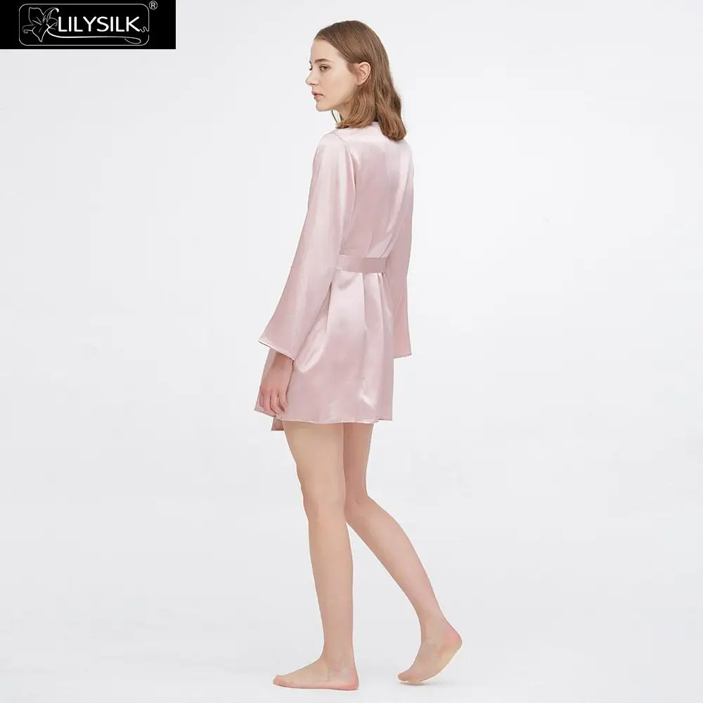 LilySilk шелковый халат 22 Momme свободный без воротника роскошный женский