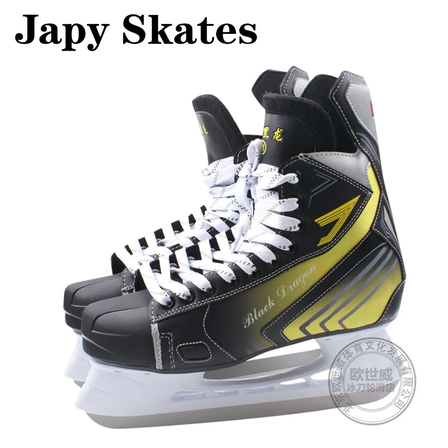 Цвет: желтый Japy Skate Black Dragon обувь для хоккея на льду для взрослых и детей, профессиональные коньки на льду, нож для хоккея, обувь на льду, настоящие коньки на льду - Цвет: Цвет: желтый