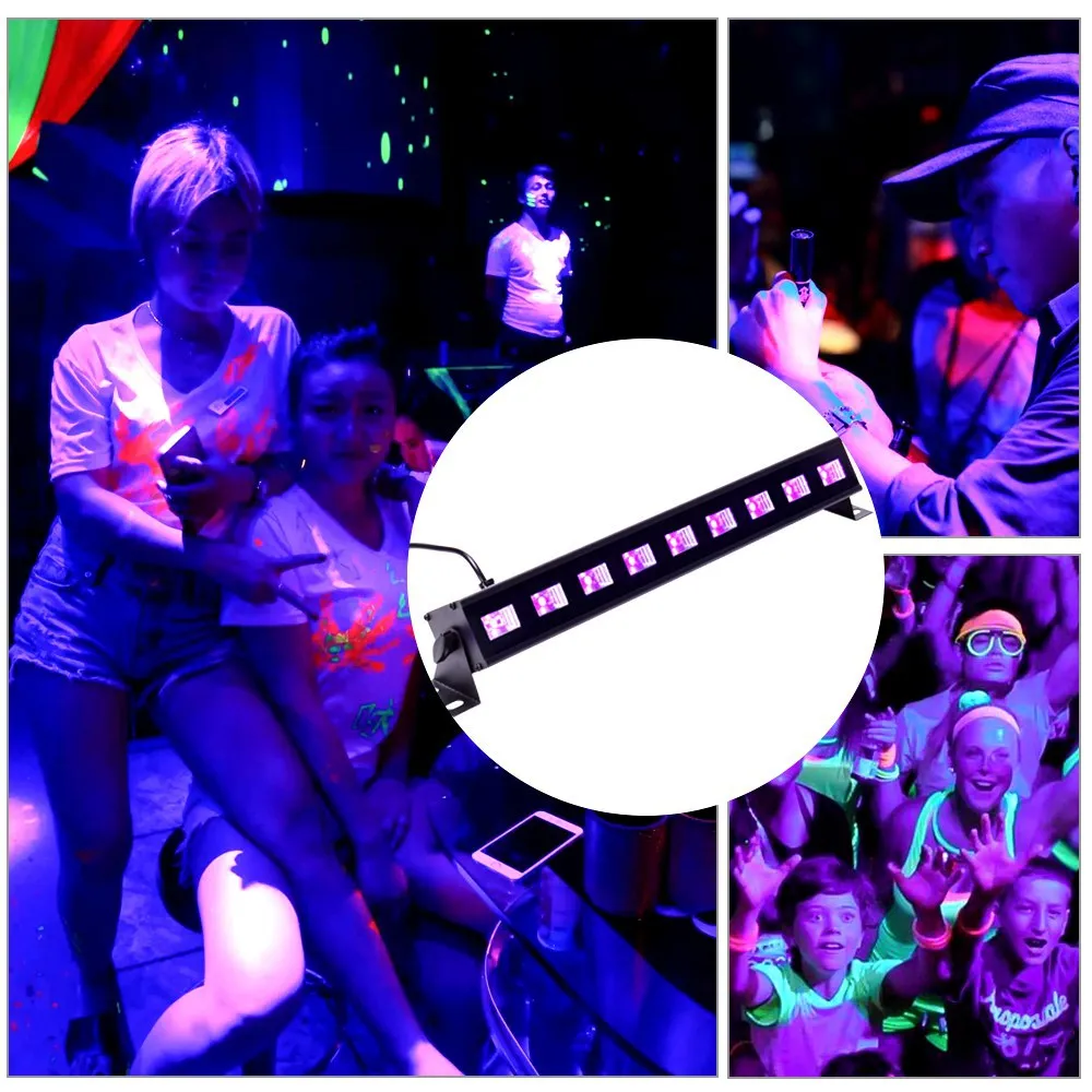 100% Новый светодиодный сценический светильник с черным УФ светом настенный для