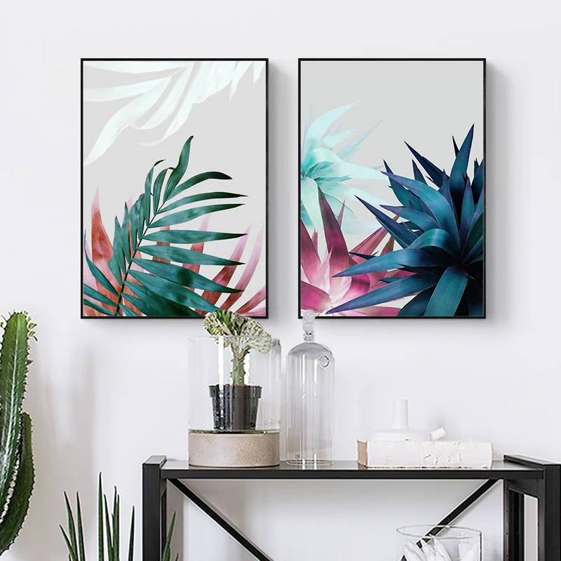 Wall Art Posters and Prints Canvas Painting Pictures for Living Room Modern Nordic Natural Green Flower Leaves Decoration | Дом и сад