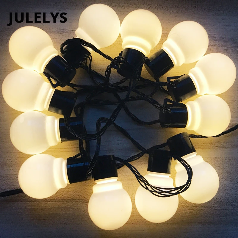 JULELYS наружный светодиодный светильник гирлянда шар Gerlyanda Рождественский струнный светильник s украшение для свадьбы, праздника, вечеринки, дня рождения