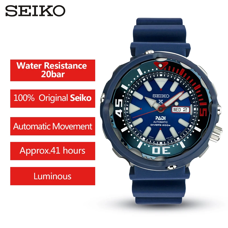 100% оригинальные мужские часы Seiko Padi 20 бар водонепроницаемые автоматические