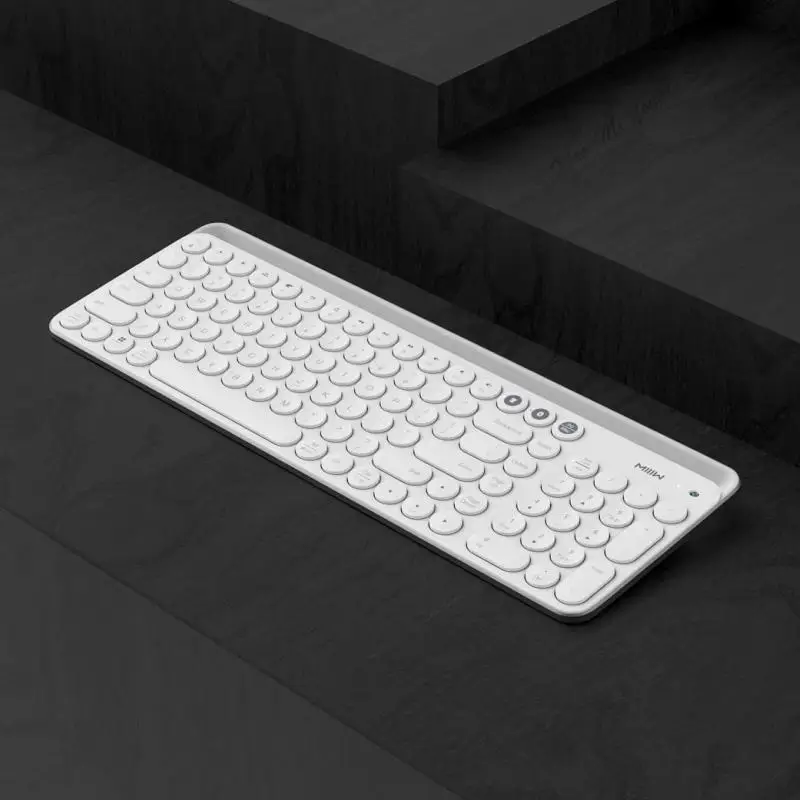 only keyboard White Оригинальная Двухрежимная клавиатура Xiaomi Miiiw с Bluetooth MWBK01, 104 клавиш, 2,4 ГГц, многофункциональная беспроводная клавиатура+ паста - Цвет: only keyboard White