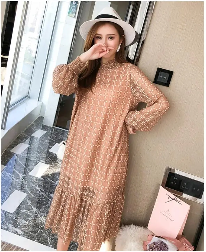 vestidos Free shiping Hot Sale fashion temperament Round Collar Long Sleeve Slim Sexy dress women Chiffon Dress | Женская одежда