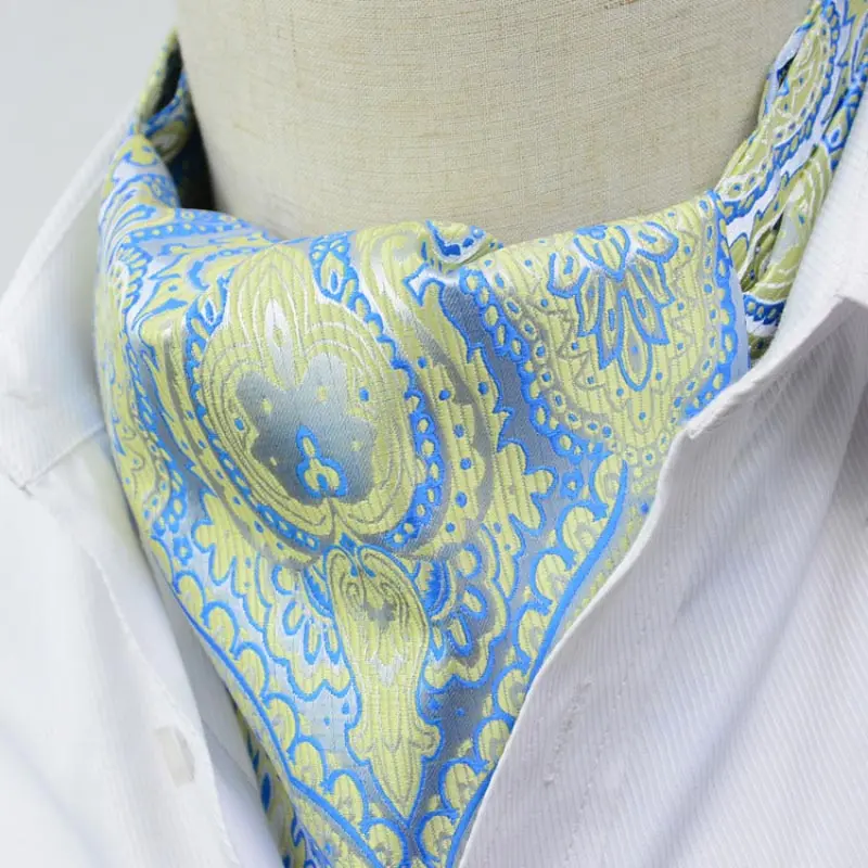 YISHLINE мужской галстук Аскот винтажный цветочный Пейсли формальный Шелковый