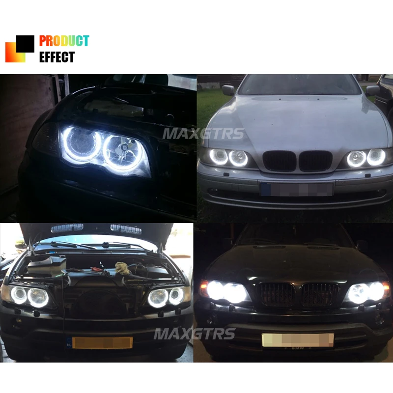 4x131 мм Ангельские глазки 3535 Halo Кольцо светодиодный передние фары для BMW E36 E38 E39 E46 3 5