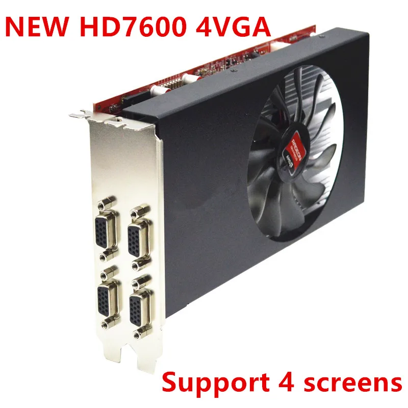 Новая видеокарта HD7600 2GD5 128 бит 4 * VGA поддержка экранов видеокарта|Видеокарты| |