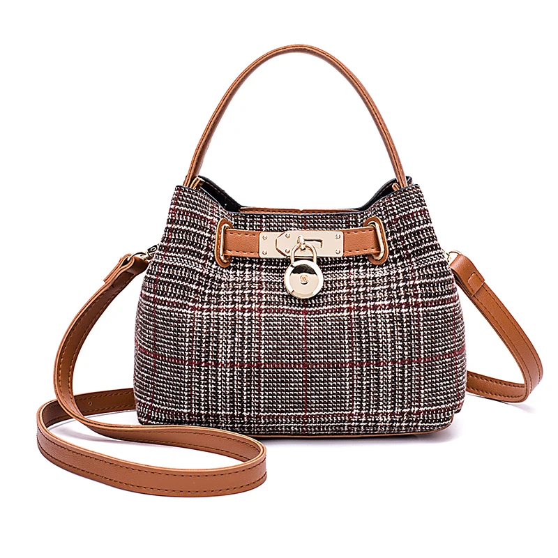 Модная сумка Для женщин Crossbody Курьерские Сумки Женский решетки узор сумки Винтаж
