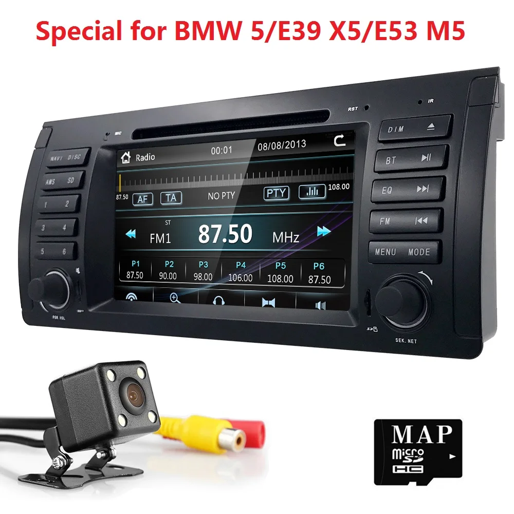 Dvd-плеер автомобиля для BMW E39 E53 X5 Авторадио навигации с Bluetooth DAB + RDS заднего SWC