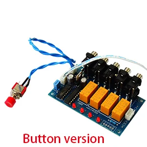 Button version 4 входа 1 выход Lossless аудио источник переключатель сигналов Переключатель Селектор доска коробка звук HiFi аудио сигнал сплиттер - Цвет: Button version