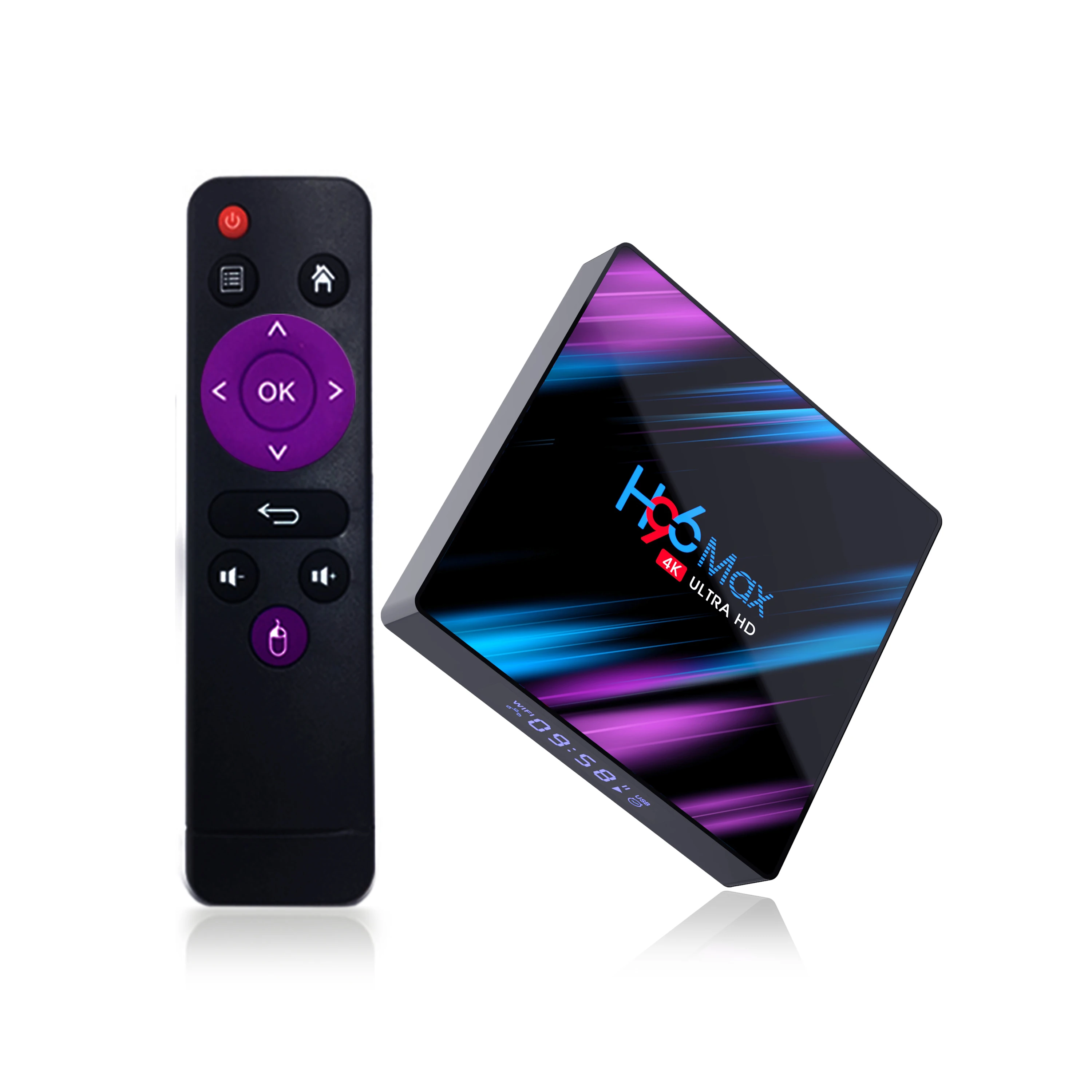 H96 MAX 9 0 Android TV Box Rockchip RK3318 4 Гб RAM 64 ГБ 32 H.265 4K Google Voice Assistant 2 4G/5G WiFi Bluetooth медиаплеер |