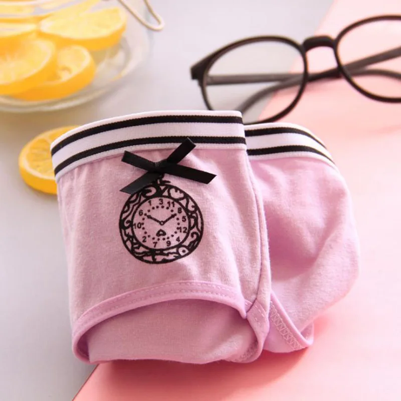 ZAVACE 5pcs/lot New cotton underwear women comfortable waist watch bow pattern sexy briefs women's panties Lingerie |