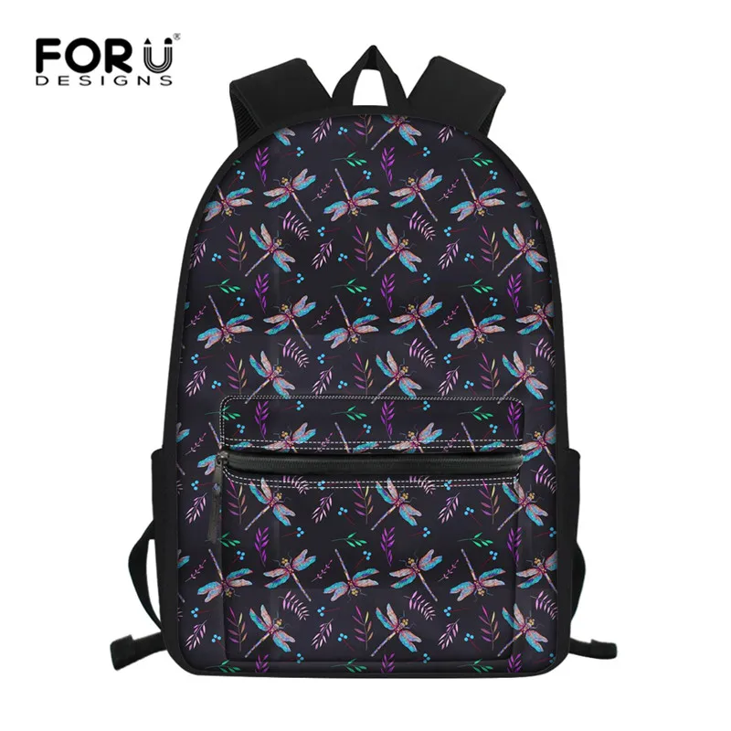 

Детские школьные рюкзаки FORUDESIGNS со стрекозой для девочек, школьные ранцы, рюкзаки для учеников начальной школы