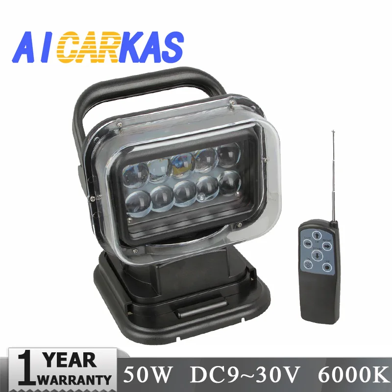 AICARKAS 1 шт. черный 12 в 24 50 Вт светодиодный поисковый светильник с дистанционным