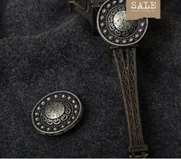 quality environmentally friendly alloy retro sweater buckle button coat