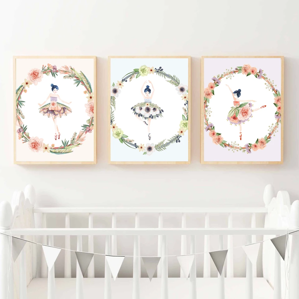 Картина на холсте с изображением цветов балерины|Рисование и каллиграфия| |