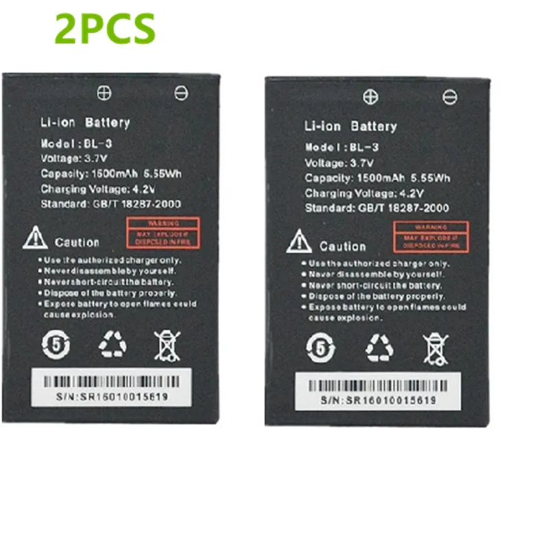 100% Оригинальные 2 шт. BaoFeng UV 3R Walkie Talkie 3 7 V 1500 mah Li Ion Батарея для Pofung УФ двухстороннее