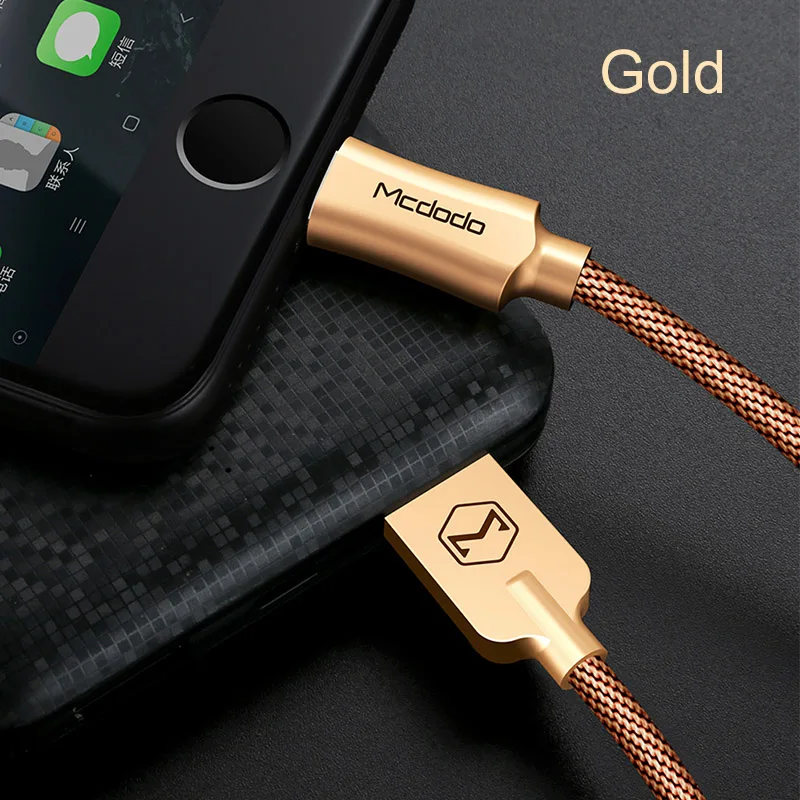 Gold Кабель Mcdodo для iPhone, IOS 12, 1,2 A, быстрое зарядное устройство, 1,8 м, М, Lightning-USB кабель для iPhone XS Ma'x X 8, 7, 6, 5 Plus, кабели для передачи данных - Цвет: Gold