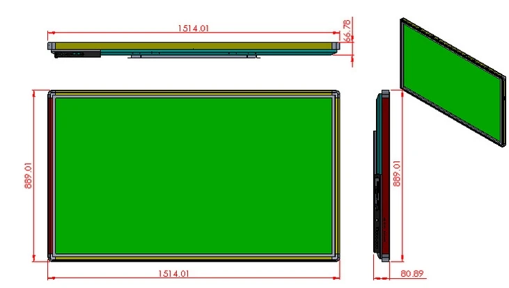 65-дюймовый сетевой сенсорный интерактивный ЖК-монитор android 1080P tft hd ips cc |