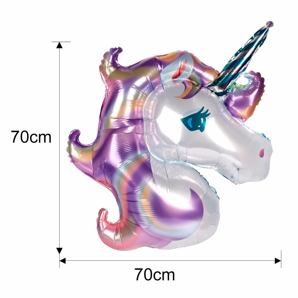 Party Decoration 113cm Giant Unicorn Balloon Supplies Birthday Decorations Rainbow Purple Pink Balloons Kids Foil Wedding | Дом и сад