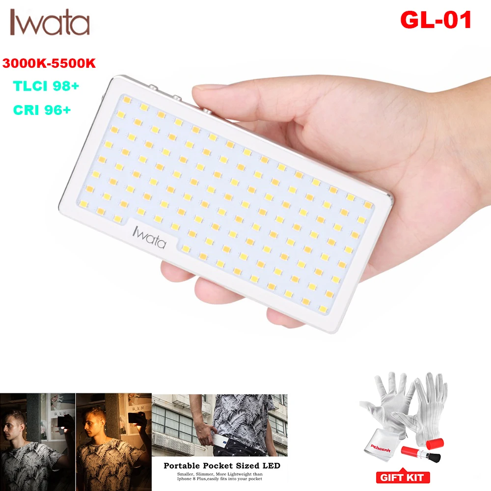 Iwata ультра тонкий карманный телефон Led видео свет двухцветный CRI96 + для iPhone XS X On Camera