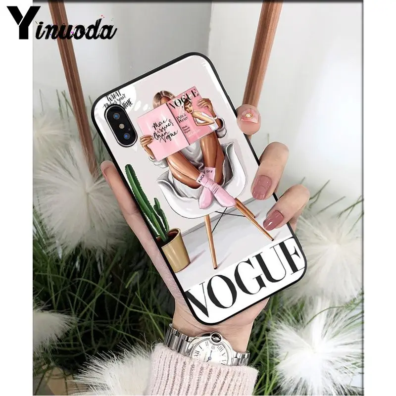 A16 Yinuoda VOGUE, Рождественская Принцесса, девочка, босс, кофе, чехол для телефона Apple iPhone 8, 7, 6, 6S Plus, X, XS, MAX, 5, 5S, SE, XR, чехол - Цвет: A16