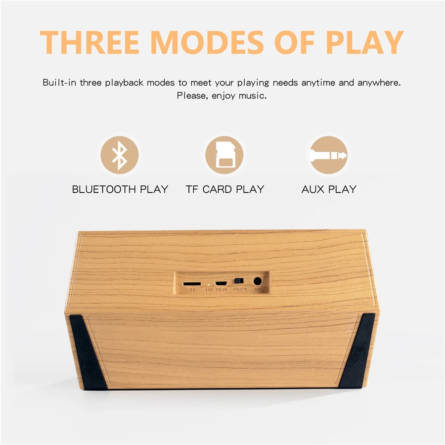 Новый год 2018 деревянный портативный Bluetooth динамик поддержка TF цветной сенсорный