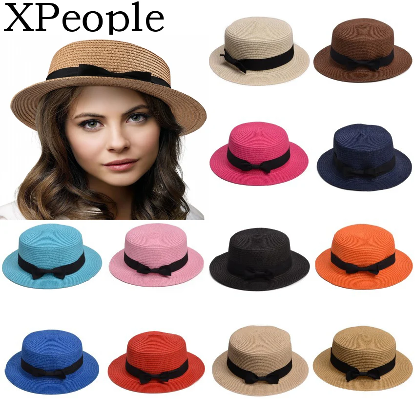 Детские шляпы от солнца XPeople летняя Соломенная шляпка с широкими полями гибкая