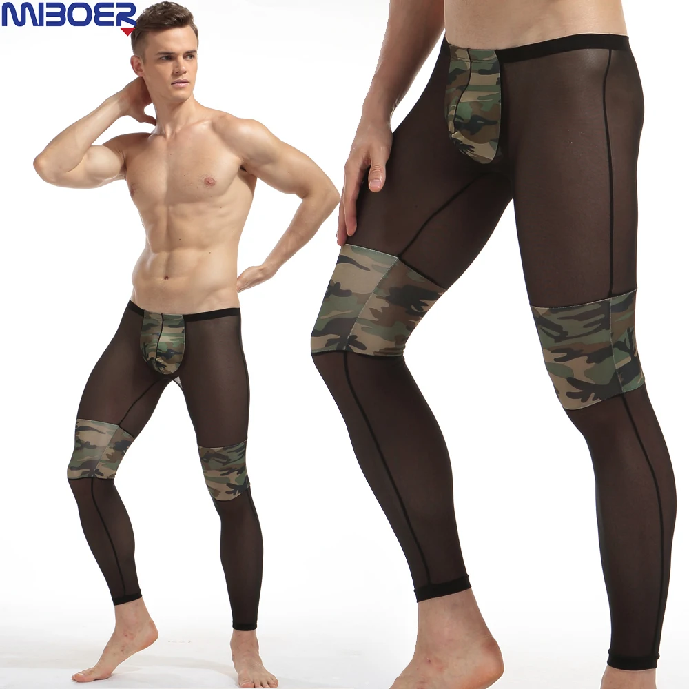 Брюки мужские сетчатые камуфляжные пикантное удобное Прозрачное нижнее белье