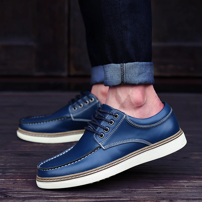 

2018 Men Shoes Genuine Leather Shoes Casual High Quality Comfortable Business Man Footwear Nonslip Rubber Brown Black Size 39-47