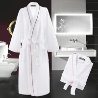 kimono bathrobe women female cotton waffle robe solid color women nightgown long soft robe high quality night dress sleepwear