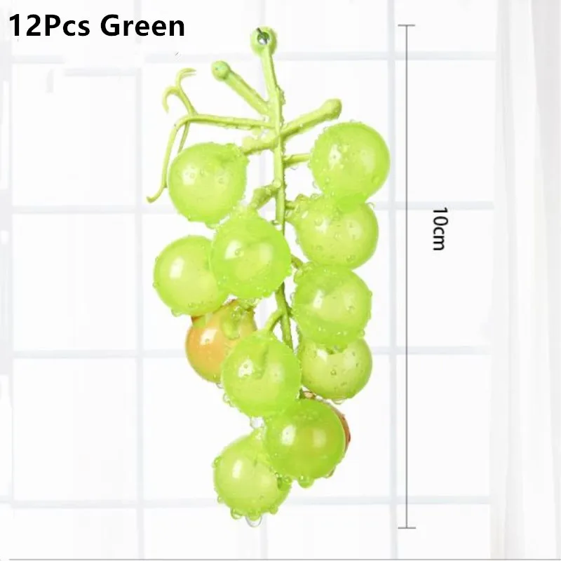 12pcs Green Grapes NieNie, 2 шт., искусственный виноград, сделай сам, искусственные фрукты, пластик, искусственные фрукты, искусственный изюм для рождества, дома, свадьбы, украшения - Цвет: 12pcs Green Grapes