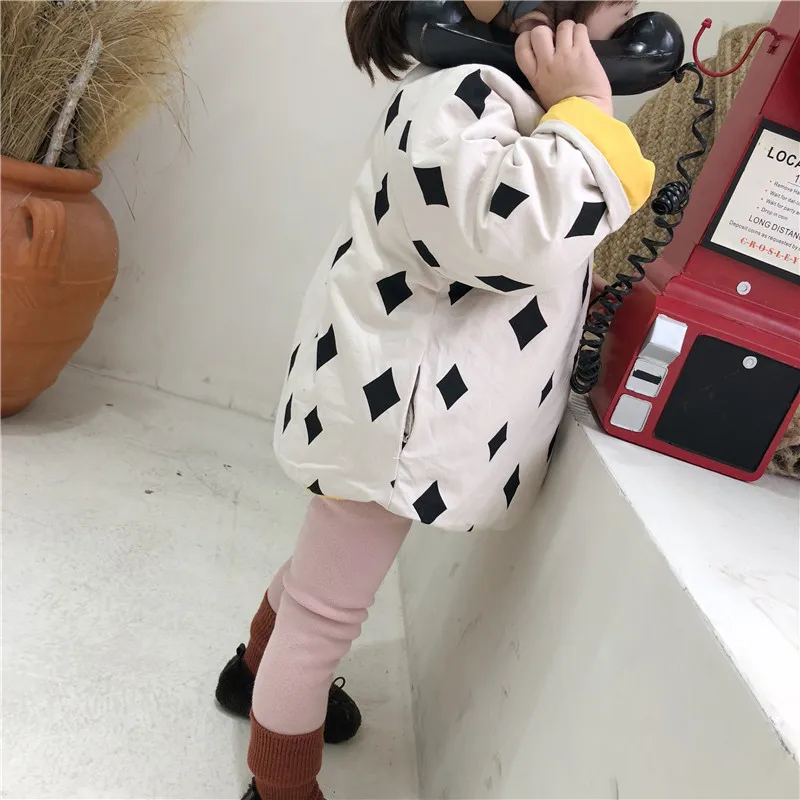 Хлопковая куртка для маленьких девочек 2018 зимняя пальто детская теплая плотная