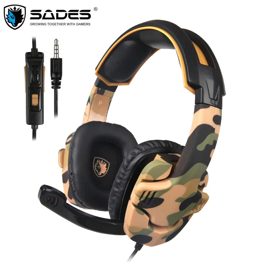 SADES SA-930 PS4 игровая гарнитура Casque PC Gamer камуфляжные стереонаушники с микрофоном для