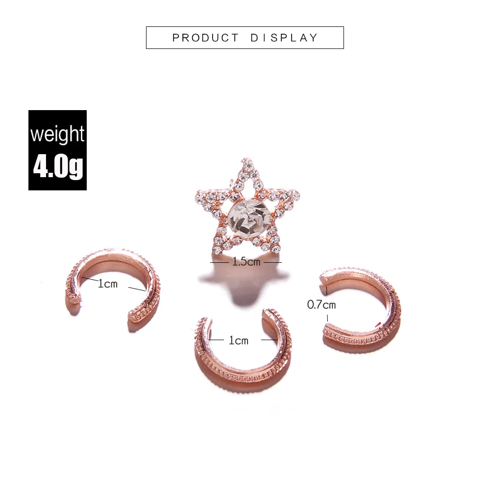 4 шт./компл. винтажные золотистые маленькие круглые серьги каффы с ушками простой