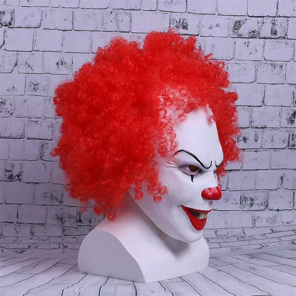 Маска в стиле фильма Stephen King's It маски для косплея красные волосы клоун Джокер