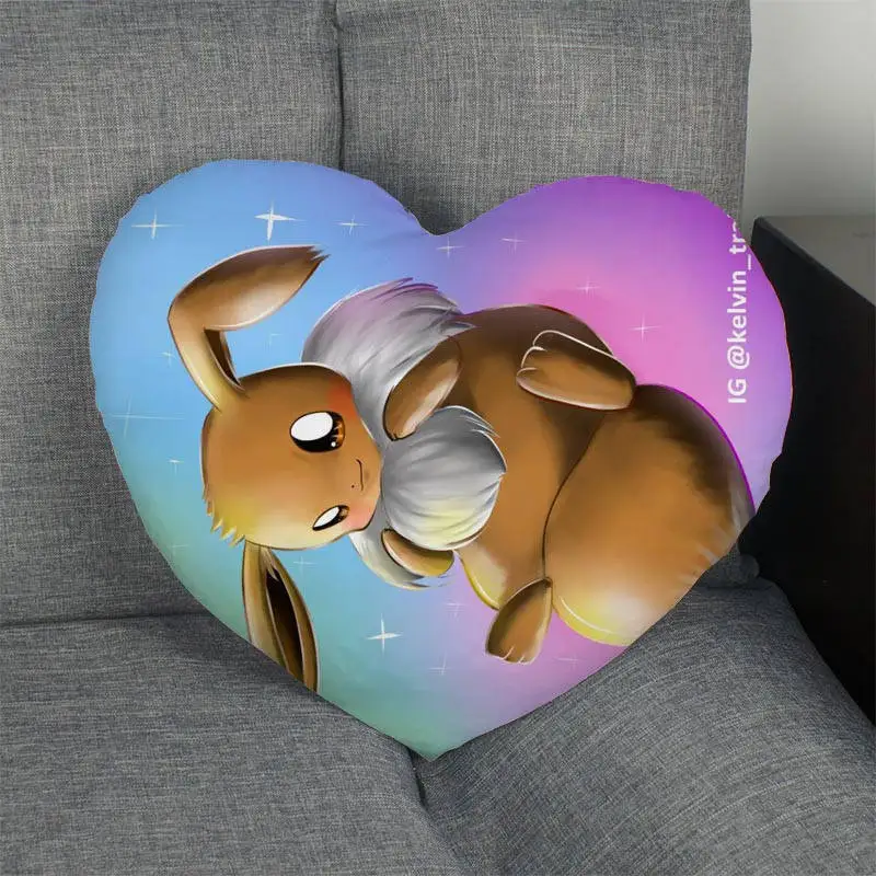 8 Наволочка на молнии в форме сердца с изображением покемона eevee, Наволочка на свадьбу для дома или офиса, декоративные наволочки, лучший подарок DIY - Цвет: 8