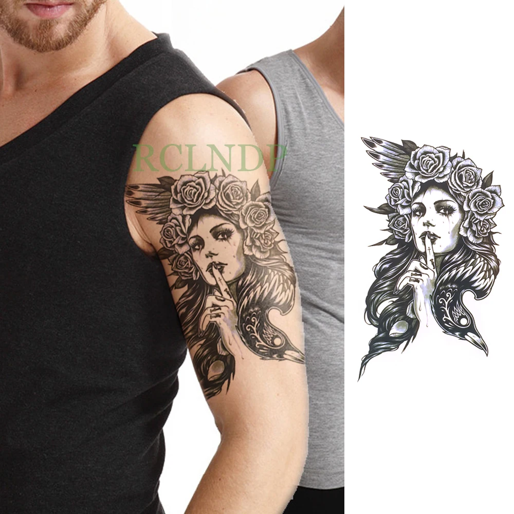 Водостойкая Временная тату-наклейка Роза Старая школа поддельные тату флэш-тату