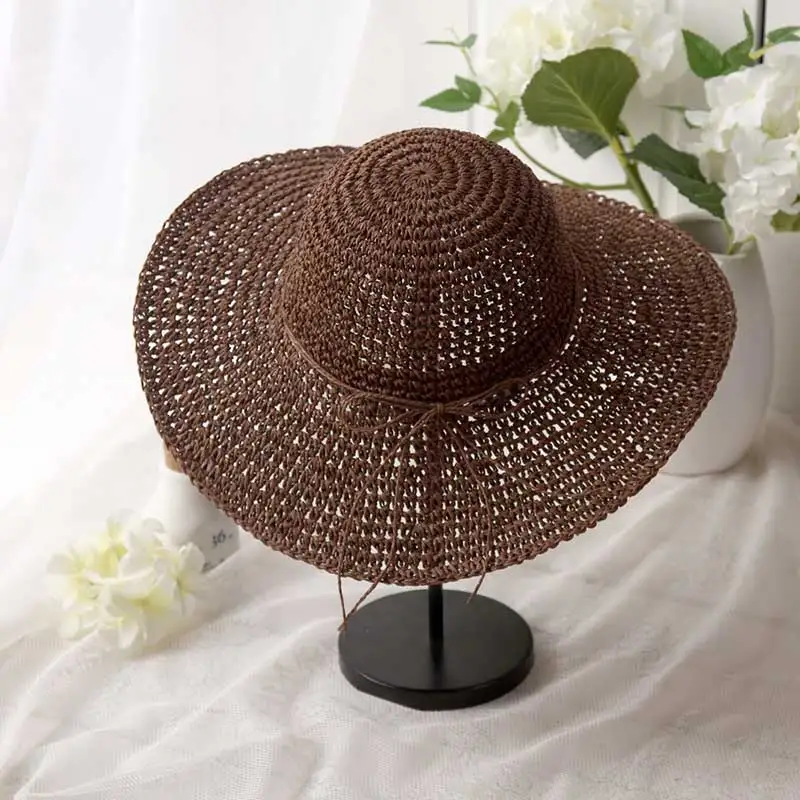 FLYBER летняя шляпа для женщин короткий сплошной широкополый соломенный