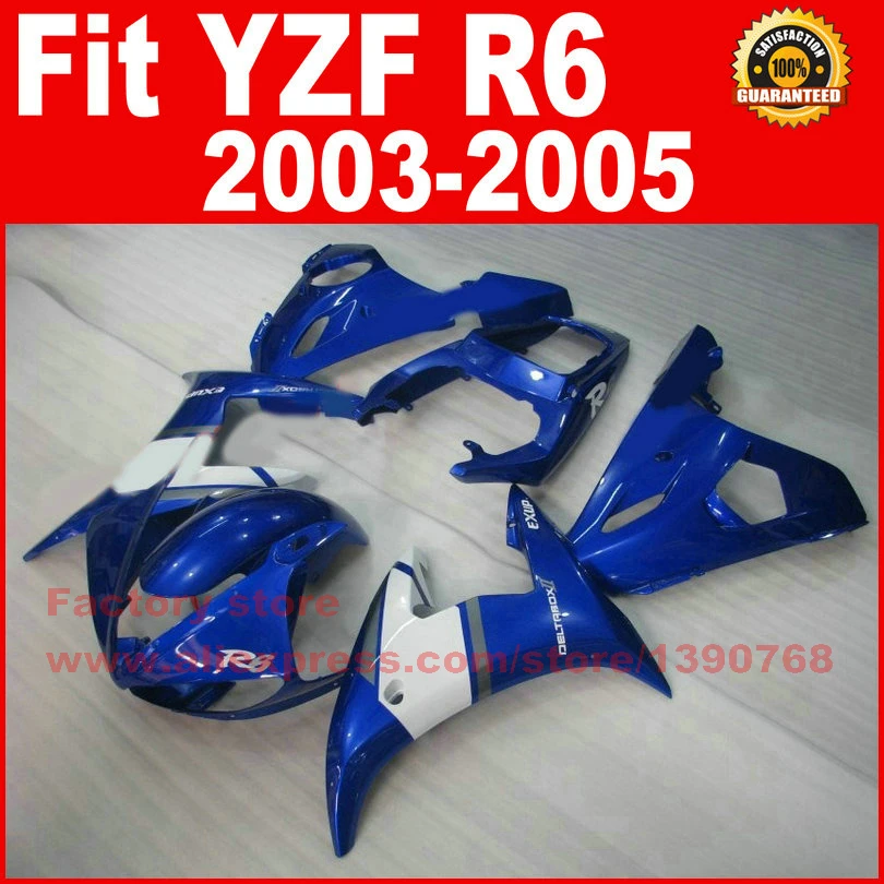 Комплект обтекателей для кузова мотоцикла YAMAHA R6 2003 2004 2005 YZF 03 04 05 YZFR 600 сине белый
