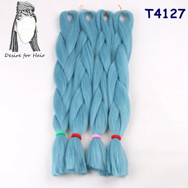 Desire for hair 10 упаковок в партии 24 дюймов 100 г термостойкие синтетические ombre jumbo плетение коробка волос красный оранжевый розовый зеленый - Цвет: M#Фиолетовый