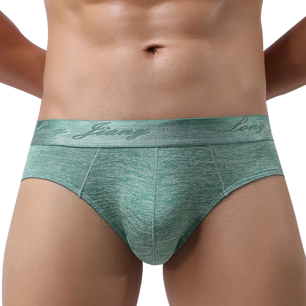 Сплошной цвет Mid Rise U выпуклые трусы Стрейч Нижнее белье дышащие мужские