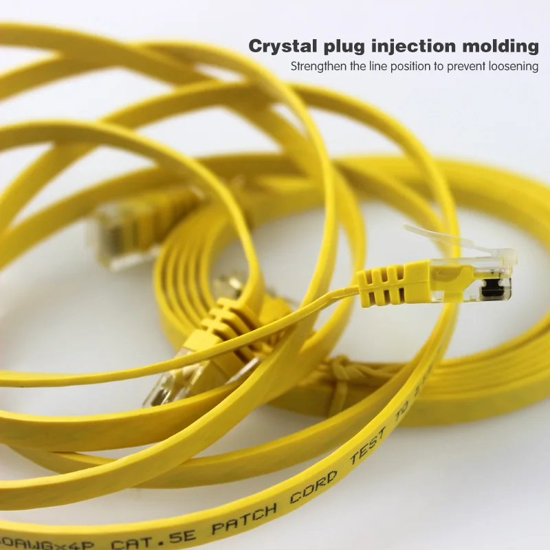 1 5 м желтый Перемычка FTP/UTP cat5e кабель 30AWG плоский провод EIA/TIA 568B RJ45 50U кристальная